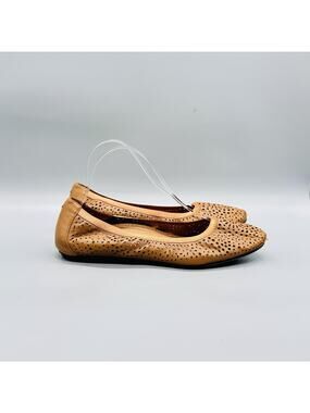 Vionic Shoes Womens 10.5 Brown Leather Robyn Perforated Ballet Flats Slip On